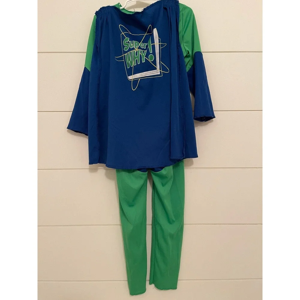 Super Why! Costume Toddler Size 3T-4T PBS Kids Superhero Jumpsuit Cape Disguise